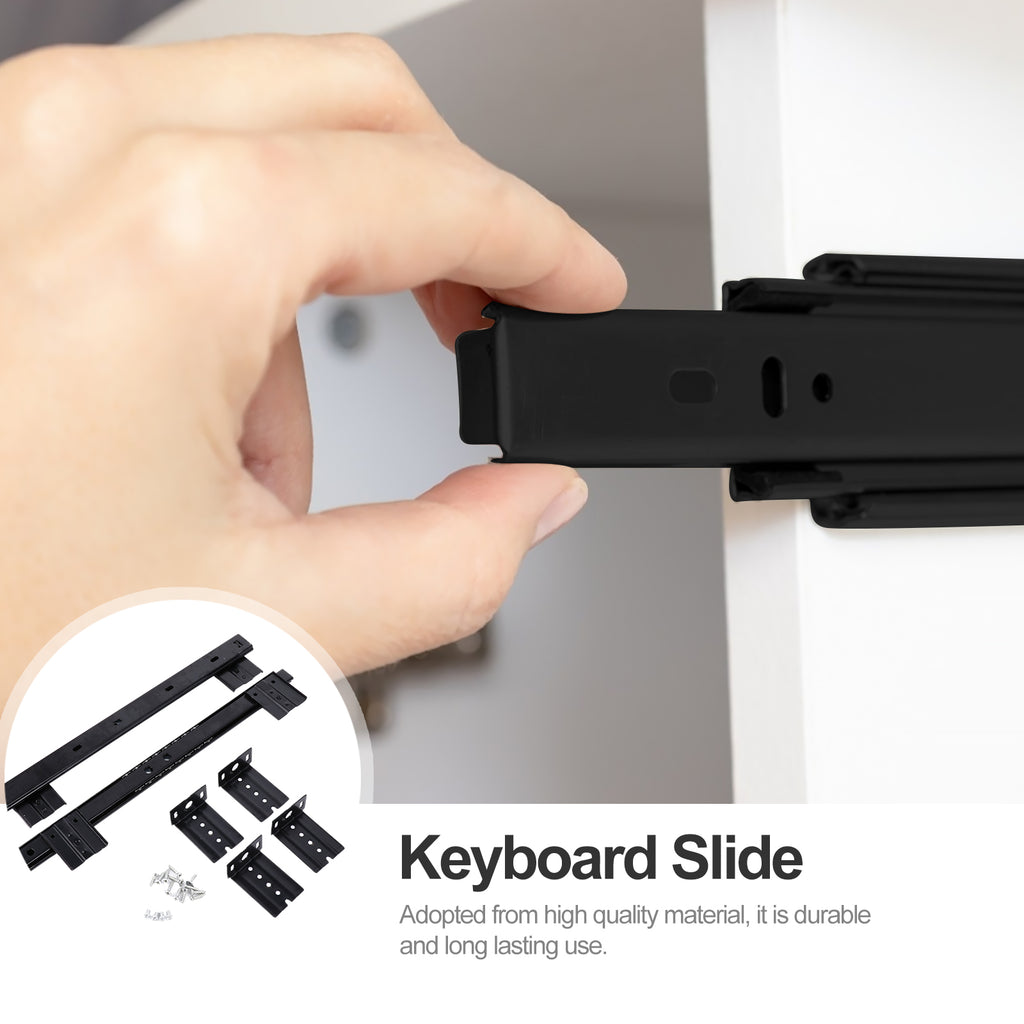 1 Pair Pull Out Drawer Hardware Track Tray Desk Pull Out Drawer Hardware Track Drawer Rail Desk Tray Slide Rail Track