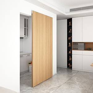 Concealed Sliding Barn Door Hardware Soft Closing Interior Wall Mount Hidden Track Rolling Kit,No Door