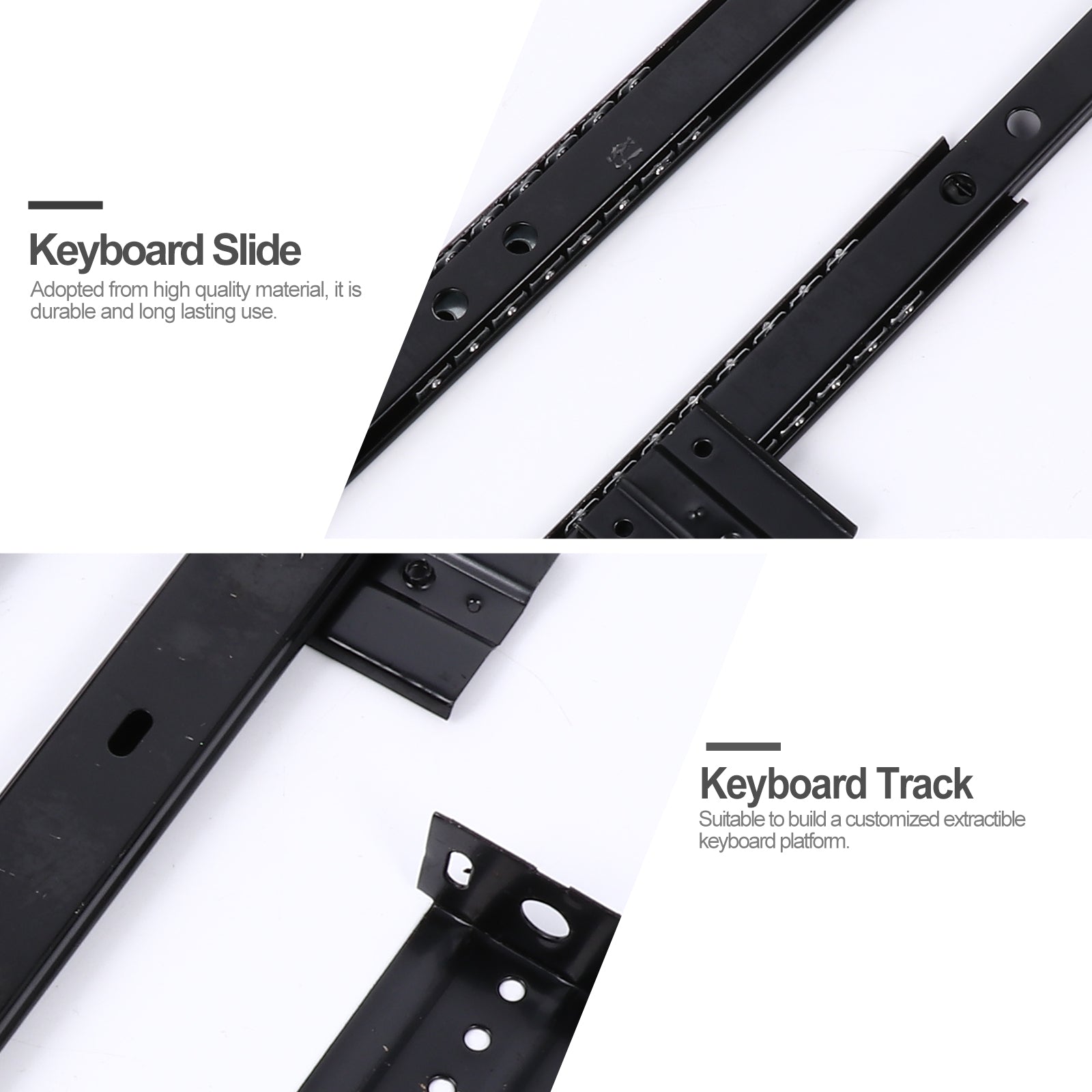 1 Pair Pull Out Drawer Hardware Track Tray Desk Pull Out Drawer Hardware Track Drawer Rail Desk Tray Slide Rail Track