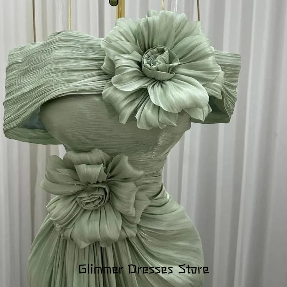 Fashion Off the Shoulder Short Sleeves Evening Dress Customized Mermaid High Quality Celebrity Gowns Sweep Train Party Dress