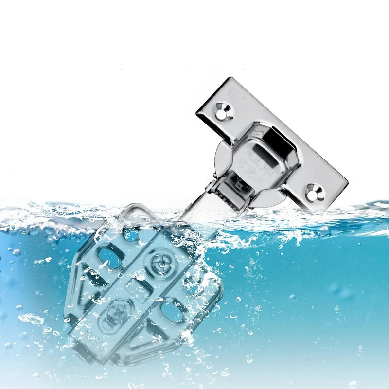 2-Pack Modern Hydraulic Cabinet Hinges Soft Close Damping Brushed Stainless Steel Metal Door Mount for Kitchen Cabinets Wardrobe