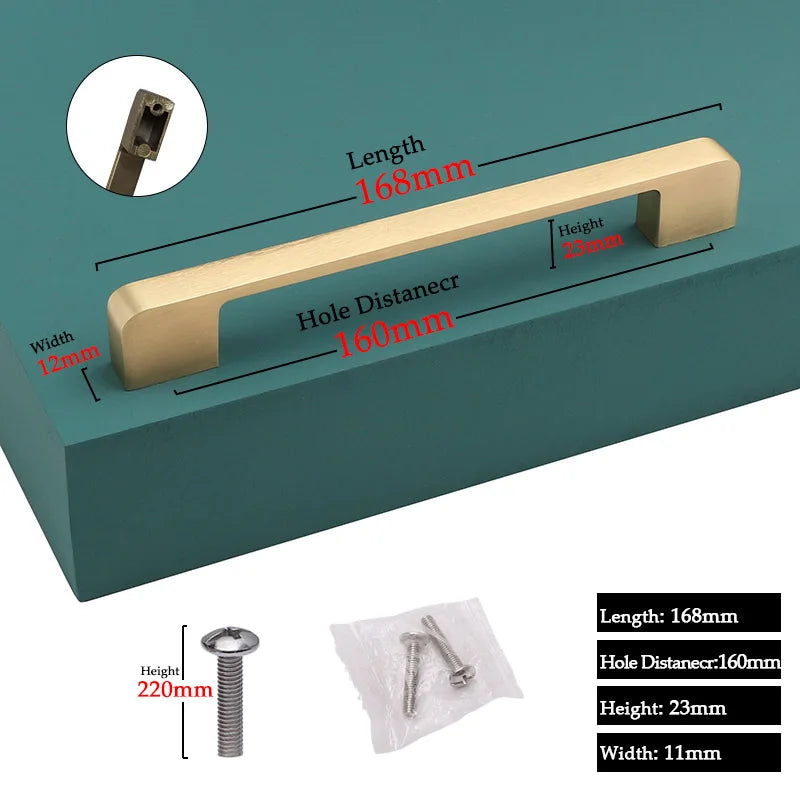 Modern Door Knobs and Handles For Interior Doors Golden Furniture Cabinets Drawers Solid Kitchen Cupboard Handles Pull
