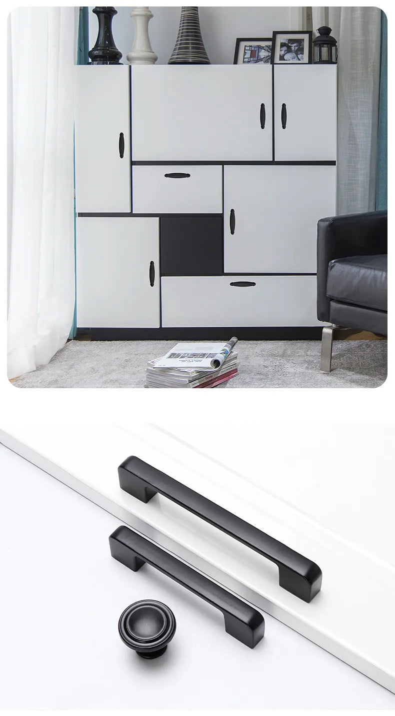 Modern Cabinet Handles Solid Aluminum Alloy Door Knobs And Handles Kitchen Cupboard Pulls Drawer Knobs Furniture Handle Hardware