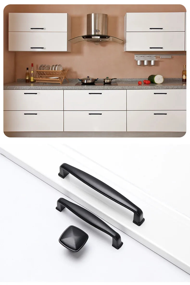 Modern Cabinet Handles Solid Aluminum Alloy Door Knobs And Handles Kitchen Cupboard Pulls Drawer Knobs Furniture Handle Hardware