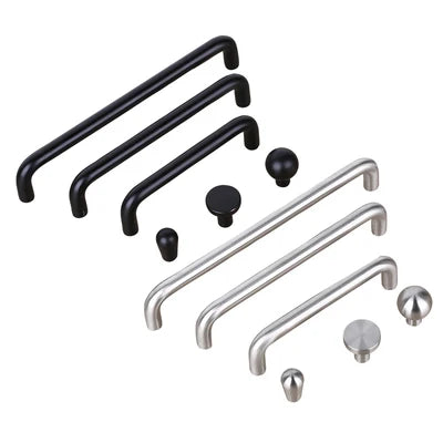 Modern Simple Wardrobe Door Handle, 304 Stainless Steel European Black Cabinet Single Hole Drawer Small Pull, Drawer Knob