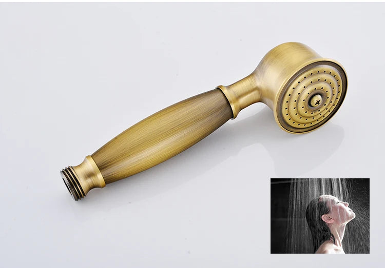 Bathroom Bamboo Bath Shower Faucets Set Bathtub Faucet Water Mixer Crane Tap Antique Bronze Finished with Hand Shower EL740