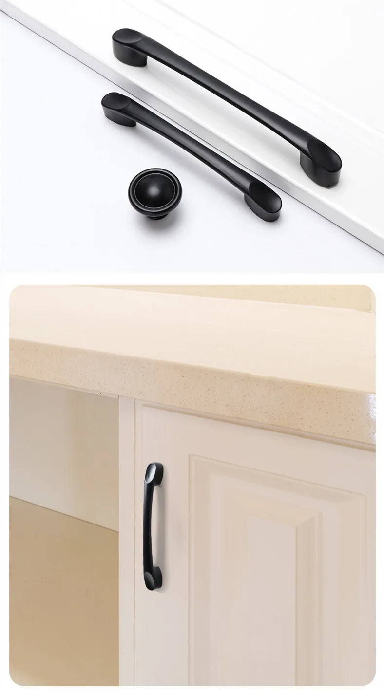 Modern Cabinet Handles Solid Aluminum Alloy Door Knobs And Handles Kitchen Cupboard Pulls Drawer Knobs Furniture Handle Hardware