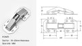 4PCS NAIERDI 3 Inch Cabinet Hydraulic Hinge 90 Degree No-Drilling Hole Cupboard Door Soft Close Hinges 4 Inch Furniture Hinge