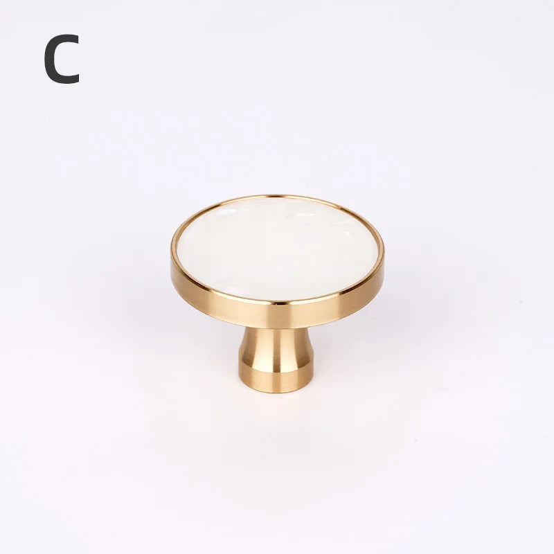 Brass Door Knobs and Handles for Cabinet  Shell Resin Elegant Furniture Handles Kitchen Cupboard Drawer Pulls Wall Hanging Hooks