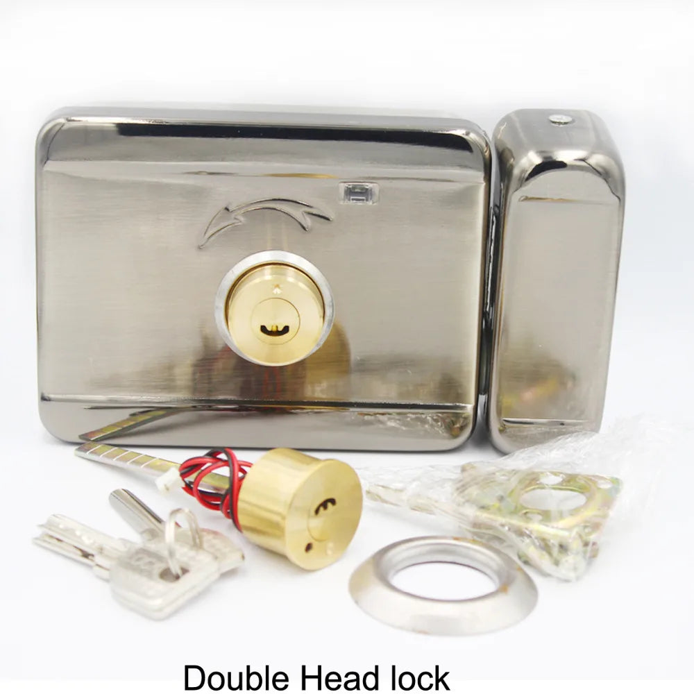 LUCKING-Electronic Door Lock, Access Entry Security System, Anti-Theft, Electric Rim Lock, Metal Door Gate, DC12V