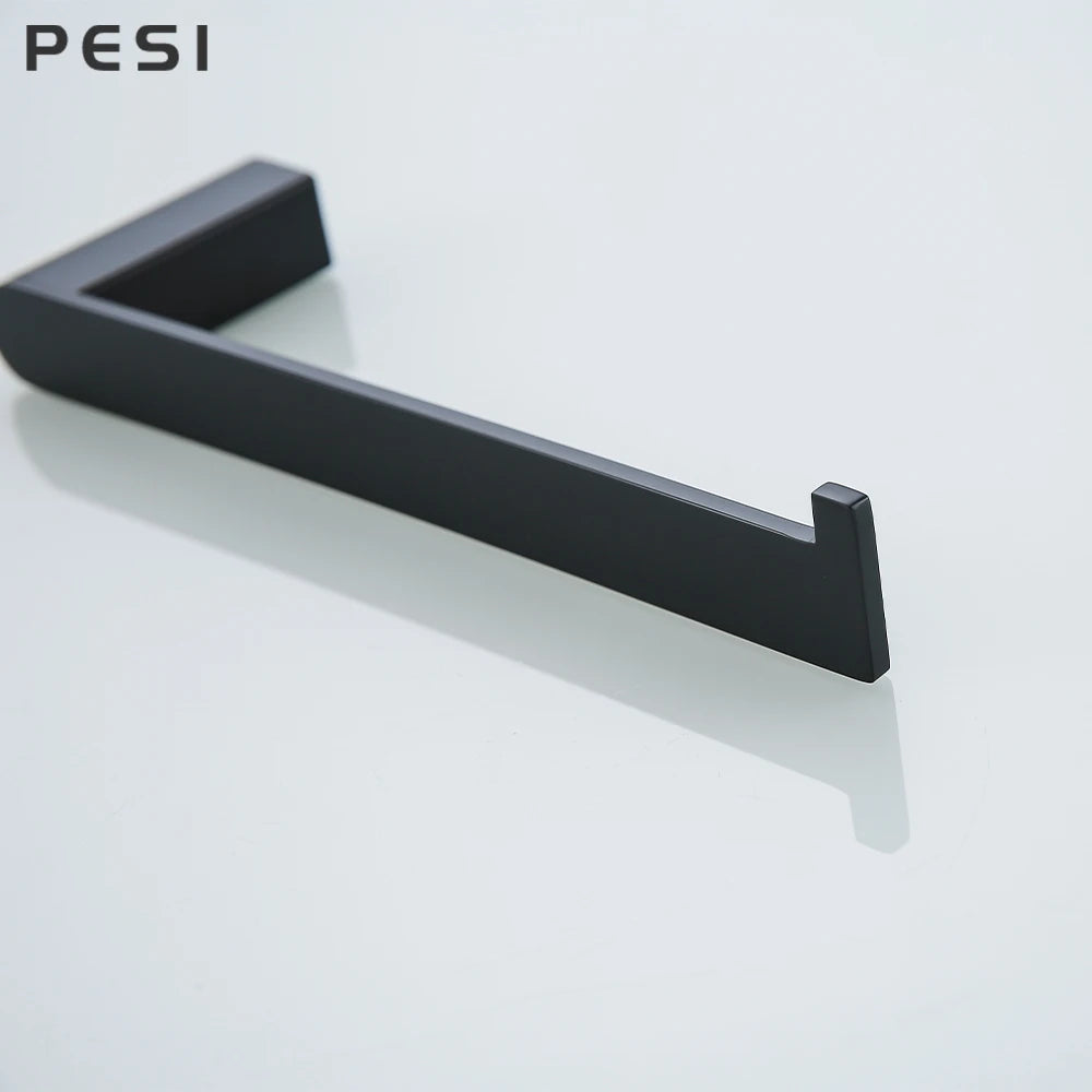 Bathroom Hardware Set Black Robe Hook Towel Rail Bar Rack Bar Shelf Tissue Paper Holder Toothbrush Holder Bathroom Accessories.