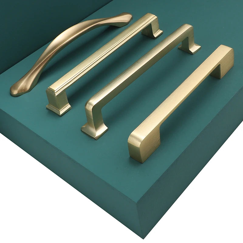 Modern Door Knobs and Handles For Interior Doors Golden Furniture Cabinets Drawers Solid Kitchen Cupboard Handles Pull