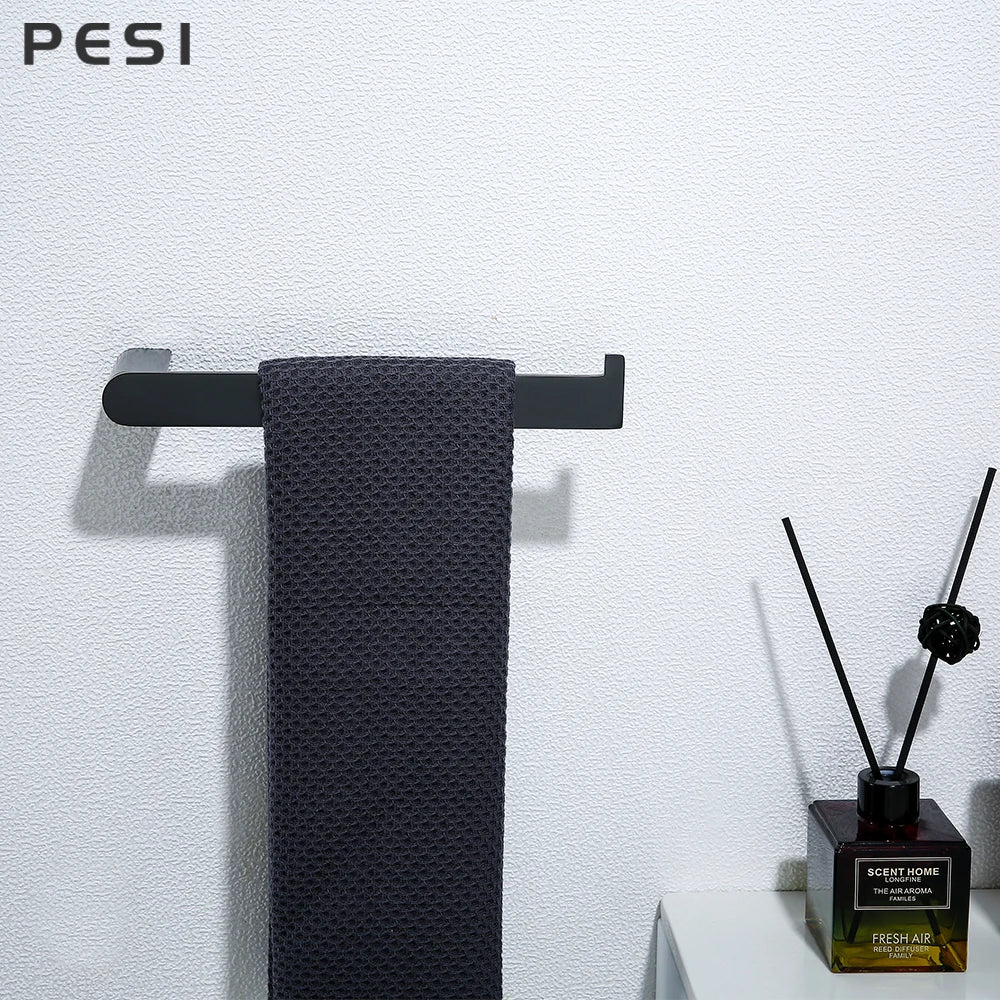 Bathroom Hardware Set Black Robe Hook Towel Rail Bar Rack Bar Shelf Tissue Paper Holder Toothbrush Holder Bathroom Accessories.