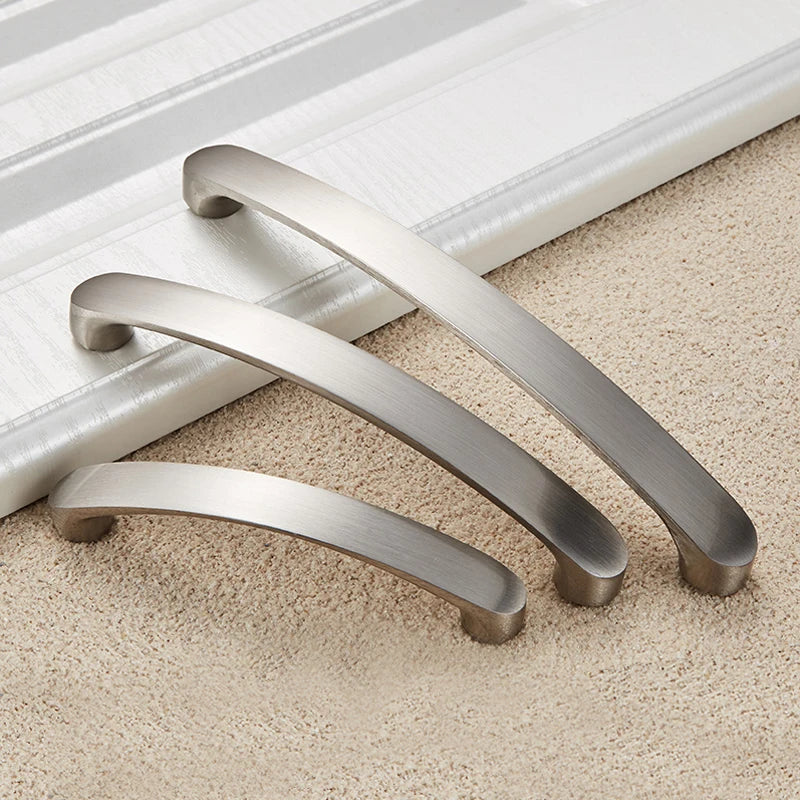 Modern Cabinet Handles Knobs Aluminum Alloy Door Kitchen Knobs Brushed Cabinet Pulls Drawer Modern Furniture Handle Hardware