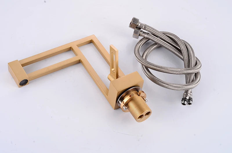 BAKALA Modern Basin Faucets Black Sink Mixer Taps Brass Bathroom Taps Square Vessel Sink Faucet Black Basin Mixer Cold Hot Water