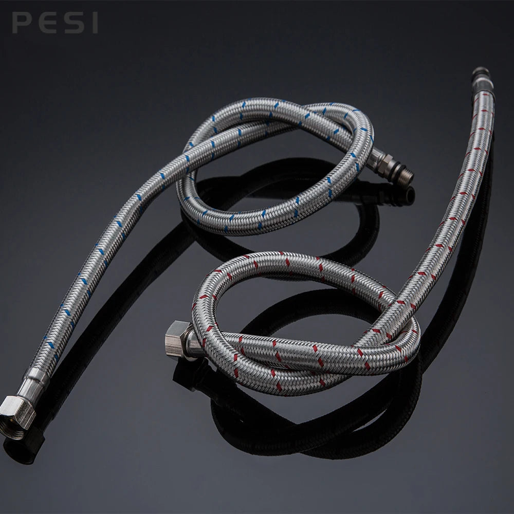Brushed Rose Gold Kitchen Sink Water Tap Deck Mounted Mixer Stream Sprayer Head Hot Cold Taps 360 Rotation Spout Faucet.
