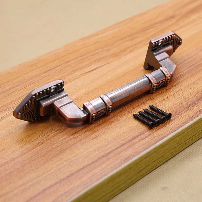 High Quality Decorative Furniture Wood Barn Door Handle Antique Imitate Copper Aluminum Alloy European Drawer Flush Handles