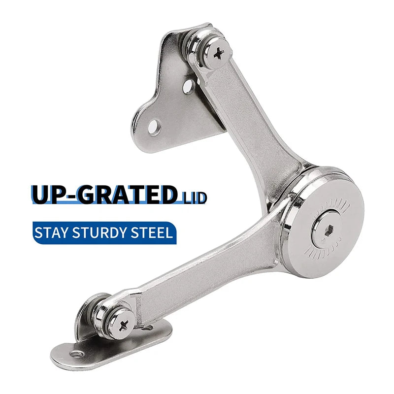 2Pcs Heavy Duty Lid Support Hinges Soft Close Folding Lid Stay Hinge Keep Lid Hinge Open for Cabinet Kitchen Wardrobe Hardware