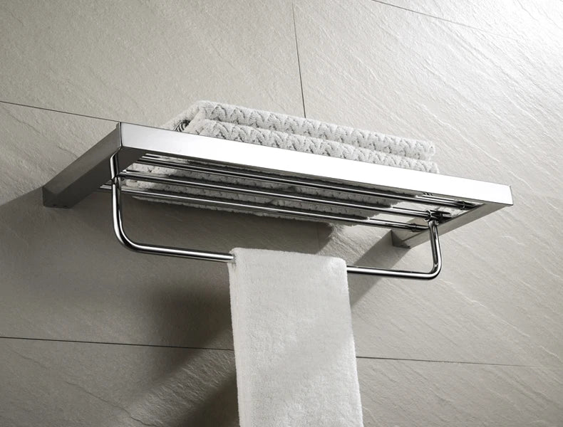Stainless Steel Bathroom Accessories Wall Shelf Towel Bar Rack Rail Toilet Brush Roll Paper Holder Soap Dish Bathroom Hardware