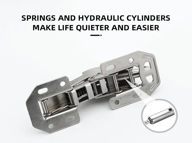 3-4 Inch 90 Degree Thicken Free Drilling Hole Cabinet Door Soft Closing Hydraulic Buffer Hinge Furniture Hardware