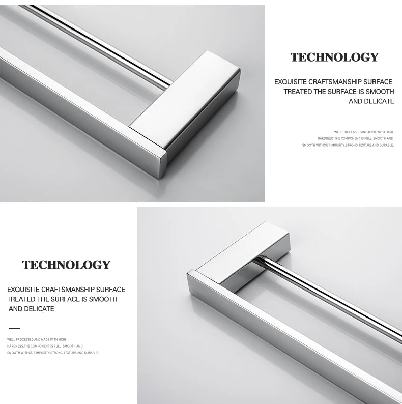Stainless Steel Bathroom Accessories Wall Shelf Towel Bar Rack Rail Toilet Brush Roll Paper Holder Soap Dish Bathroom Hardware