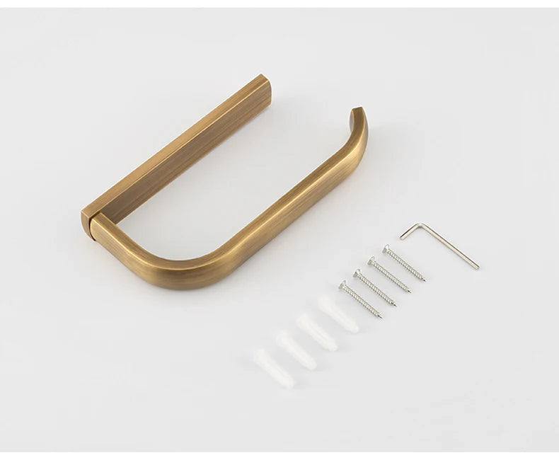 Soild brass antique bathroom accessories set towel bar shelf hook toilet paper rack brush holder mirror banheiro hardware