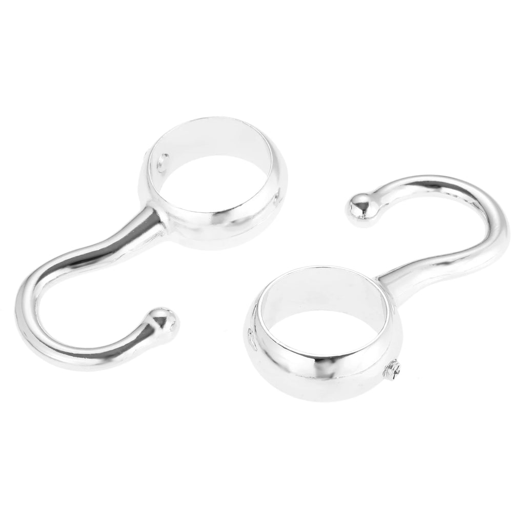2pcs 16/19/22/25mm Wardrobe Bathroom Hanging Tube Pipe Rod Hooks Kitchen Pan Hook Bathroom Hook Hanger for Towel Clothes