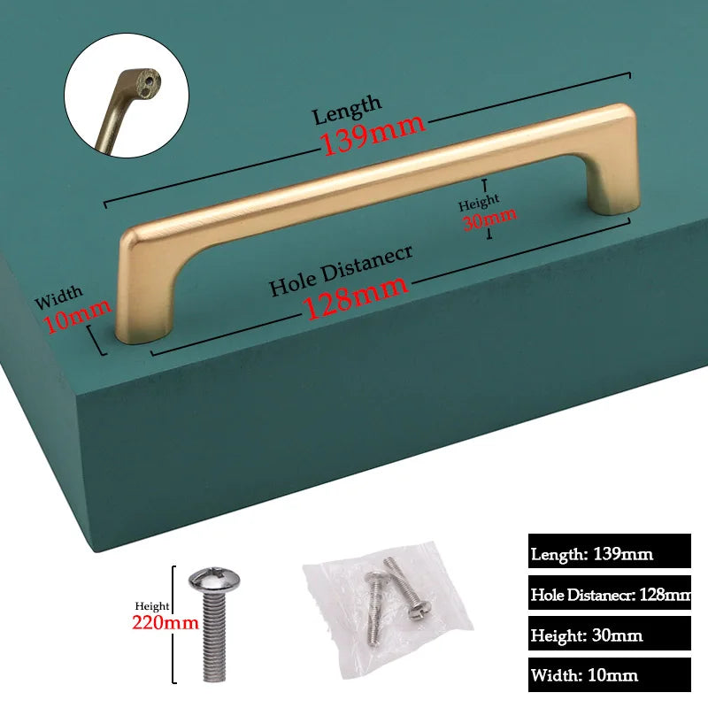 Modern Door Knobs and Handles For Interior Doors Golden Furniture Cabinets Drawers Solid Kitchen Cupboard Handles Pull