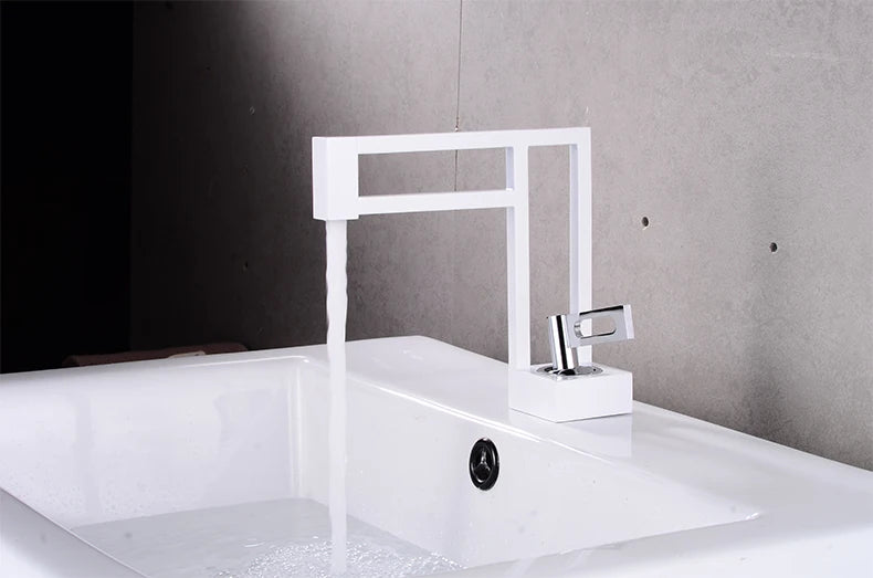 BAKALA Modern Basin Faucets Black Sink Mixer Taps Brass Bathroom Taps Square Vessel Sink Faucet Black Basin Mixer Cold Hot Water