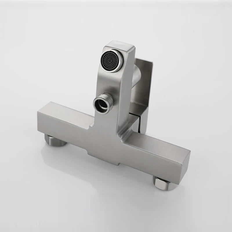 Bathroom Stainless Steel Basin Faucet Mixer Tap Bathtub Faucet Wall Hanging Hot and Cold Water Faucet Bathroom Accessories