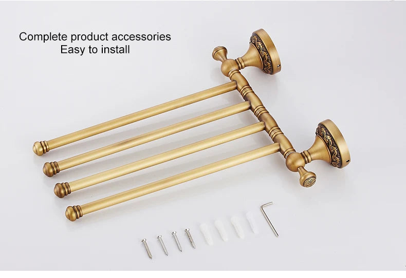 Bathroom Accessories Towel Holder Antique Bronze Movable Bath Towel Rack Bathroom Hardware 8024DH-4