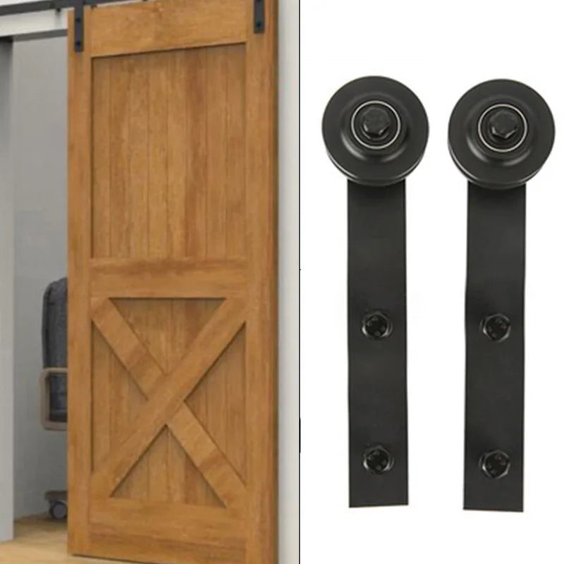 Door Sliding Barn Household Working Wood Track Hardware Interior Cabinet Closet Hanging Rail Set Smooth Silent