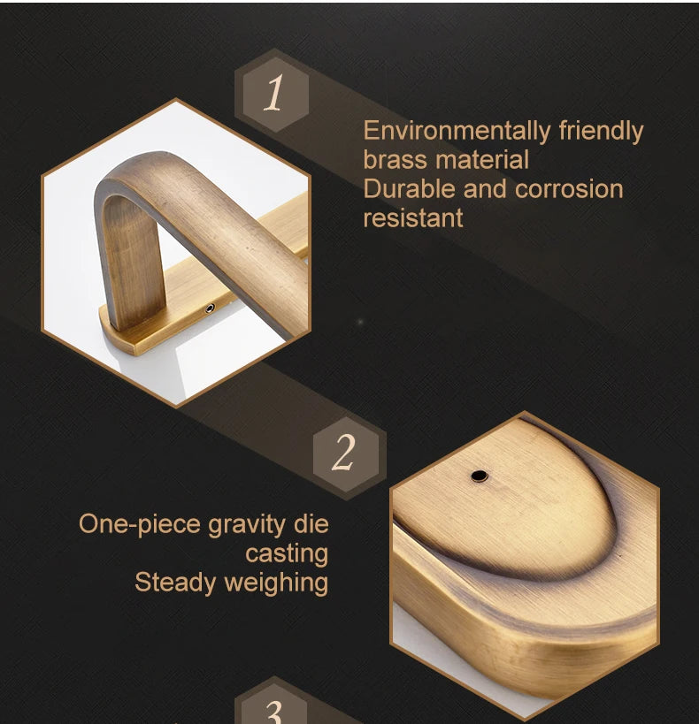 Soild brass antique bathroom accessories set towel bar shelf hook toilet paper rack brush holder mirror banheiro hardware