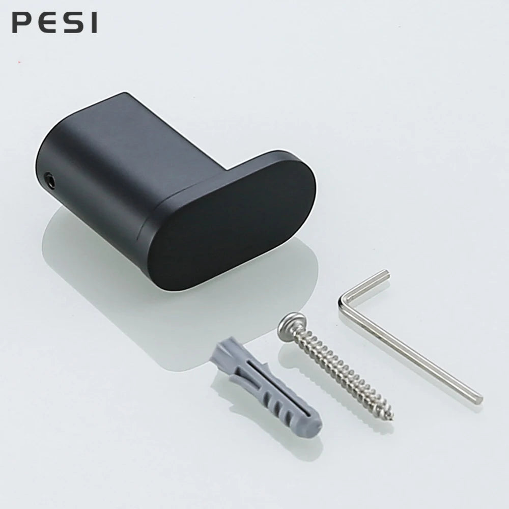 Bathroom Hardware Set Black Robe Hook Towel Rail Bar Rack Bar Shelf Tissue Paper Holder Toothbrush Holder Bathroom Accessories.