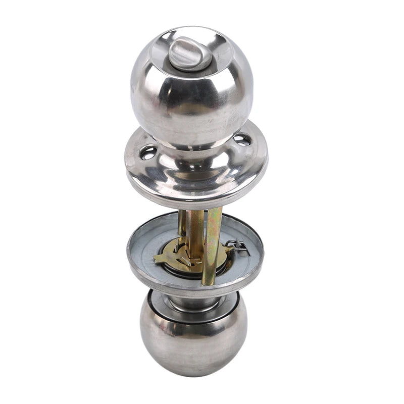 Aluminum Alloy Round Door Knobs Rotation Lock Knobset Handle Metal Door Knob With Key for Bedrooms Living Rooms Bathrooms