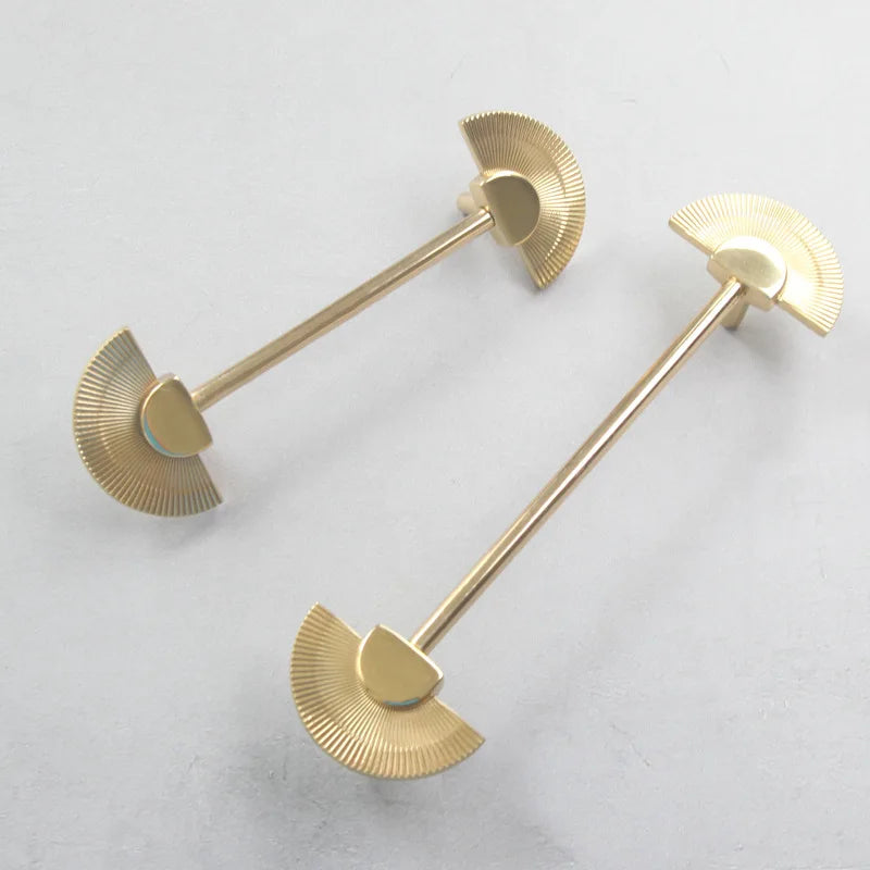 Cabinet Door Handle Pure Copper Simple Nordic Drawer Cabinet Single Hole New Chinese Light Luxury Brass Wardrobe Door Handle
