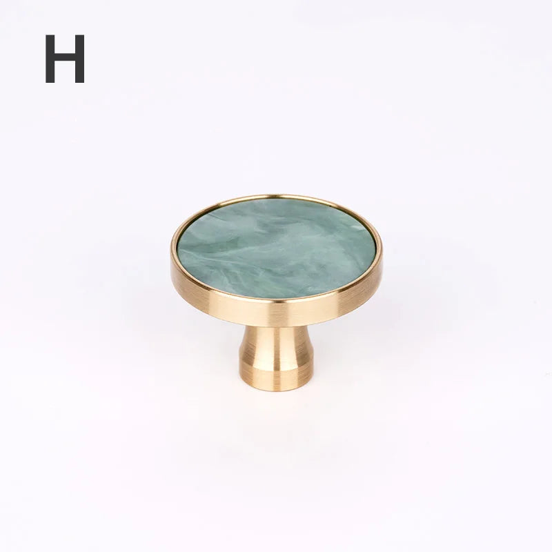 Brass Door Knobs and Handles for Cabinet  Shell Resin Elegant Furniture Handles Kitchen Cupboard Drawer Pulls Wall Hanging Hooks