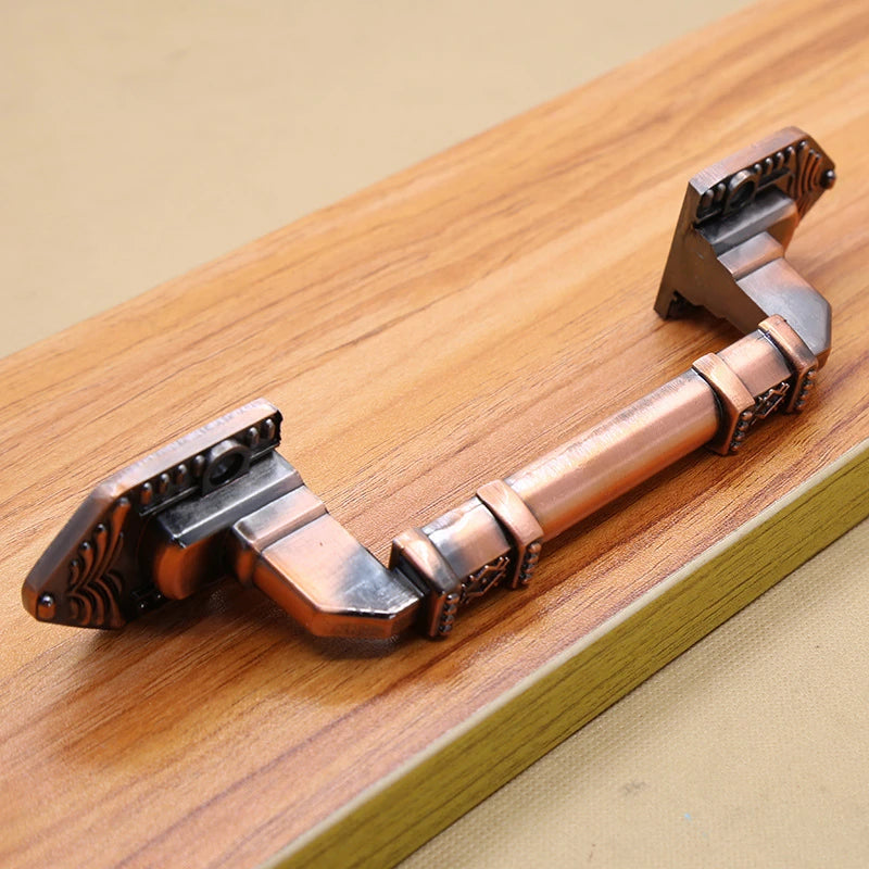 High Quality Decorative Furniture Wood Barn Door Handle Antique Imitate Copper Aluminum Alloy European Drawer Flush Handles