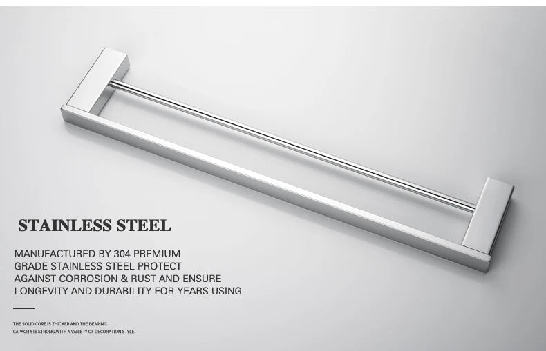 Stainless Steel Bathroom Accessories Wall Shelf Towel Bar Rack Rail Toilet Brush Roll Paper Holder Soap Dish Bathroom Hardware