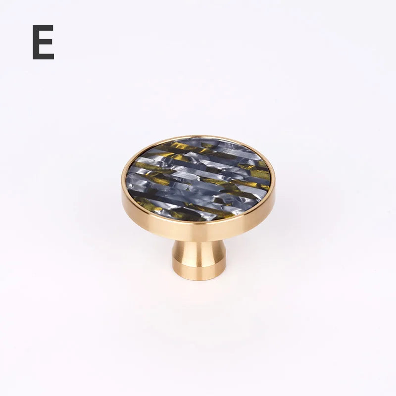 Brass Door Knobs and Handles for Cabinet  Shell Resin Elegant Furniture Handles Kitchen Cupboard Drawer Pulls Wall Hanging Hooks