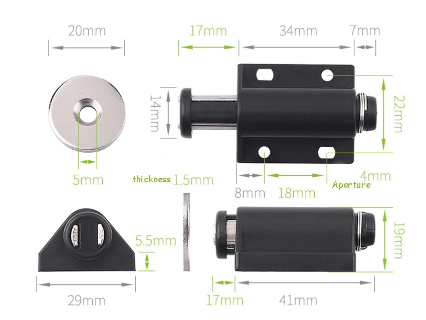 Rebounding Magnetic Drawer Latch Door Closer Furniture Hardware Cabinet Catches Door Stopper for Wardrobe/Kitchen Cupboard