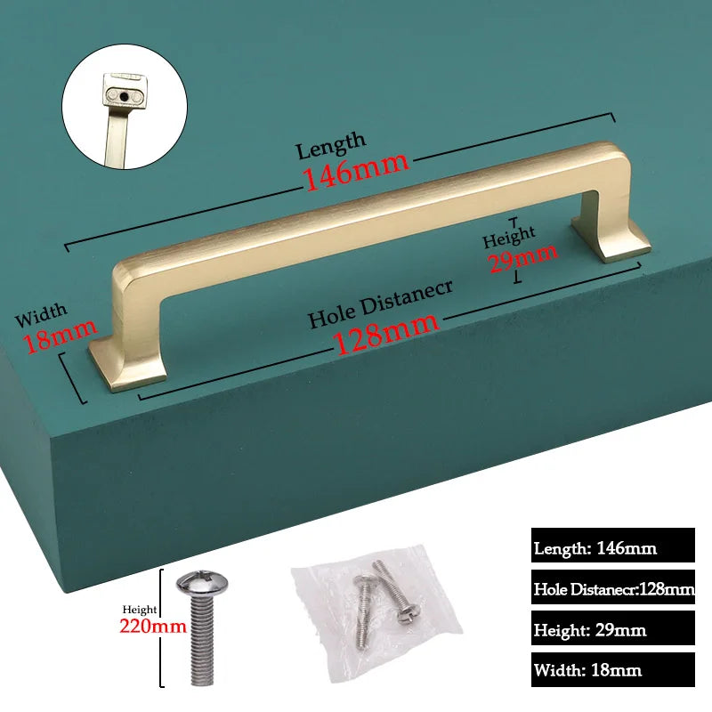 Modern Door Knobs and Handles For Interior Doors Golden Furniture Cabinets Drawers Solid Kitchen Cupboard Handles Pull