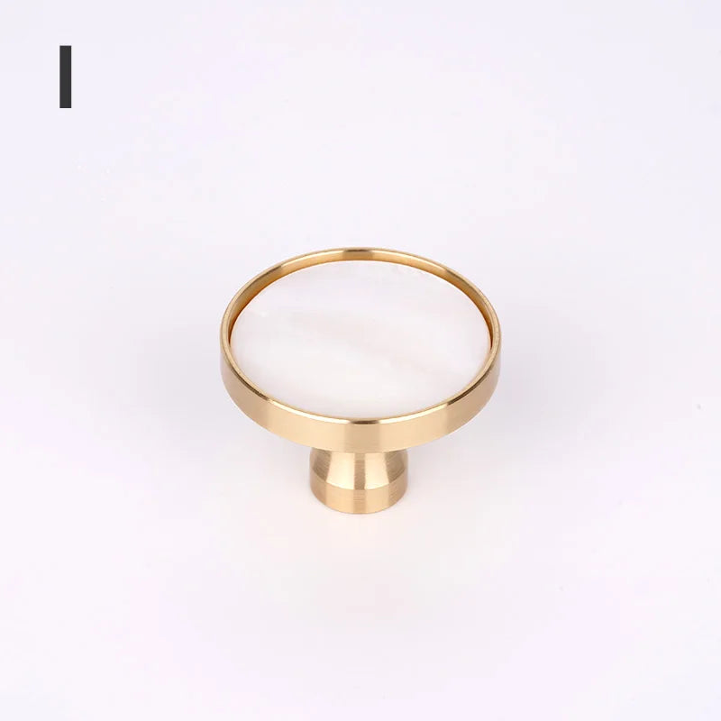 Brass Door Knobs and Handles for Cabinet  Shell Resin Elegant Furniture Handles Kitchen Cupboard Drawer Pulls Wall Hanging Hooks
