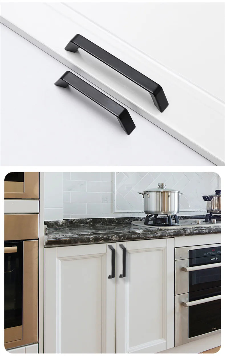 Modern Cabinet Handles Solid Aluminum Alloy Door Knobs And Handles Kitchen Cupboard Pulls Drawer Knobs Furniture Handle Hardware
