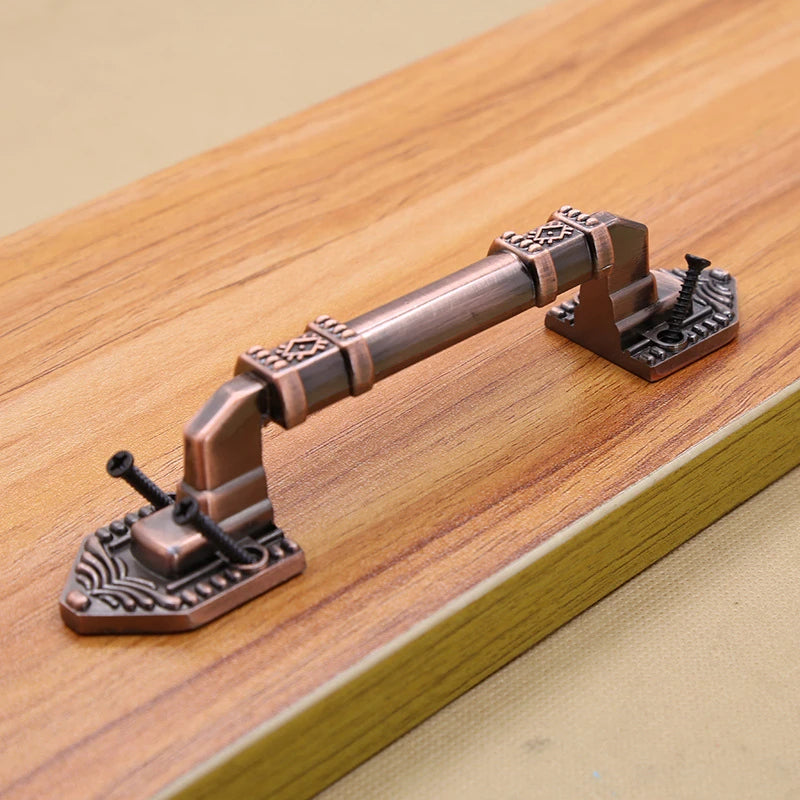 High Quality Decorative Furniture Wood Barn Door Handle Antique Imitate Copper Aluminum Alloy European Drawer Flush Handles