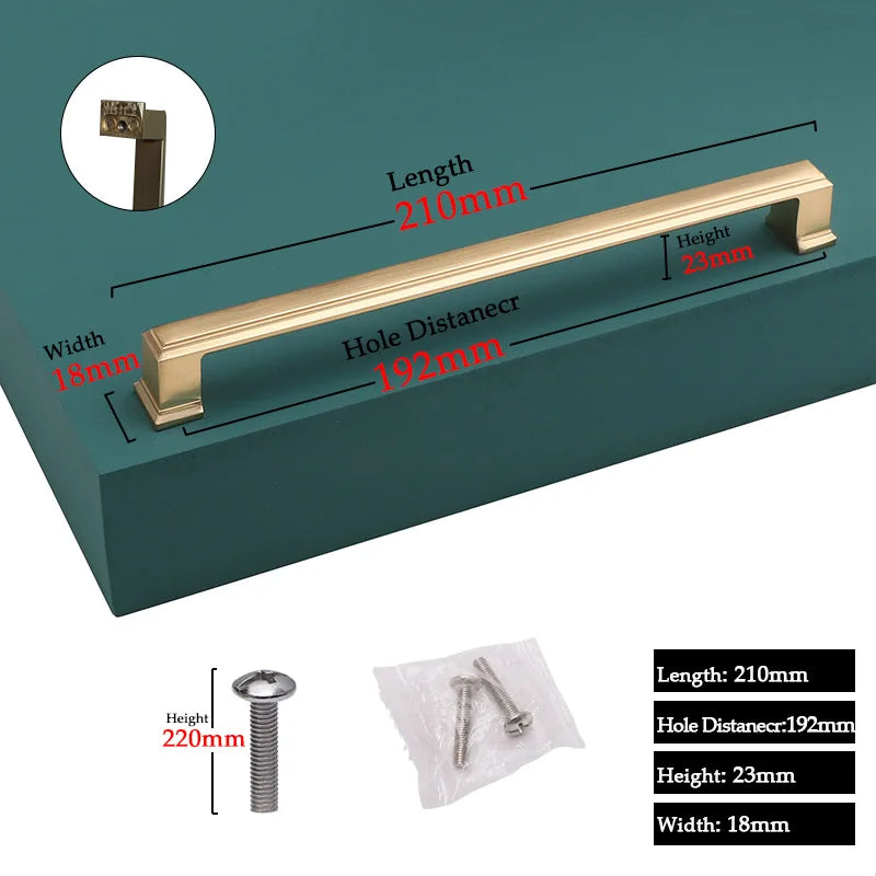 Modern Door Knobs and Handles For Interior Doors Golden Furniture Cabinets Drawers Solid Kitchen Cupboard Handles Pull