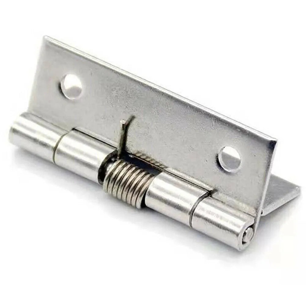 2pcs 1/1.5/2/3Inch Silver Spring Door Hinge Stainless Steel Self Closing Design Windows Cabinets Boxes Household Hardware
