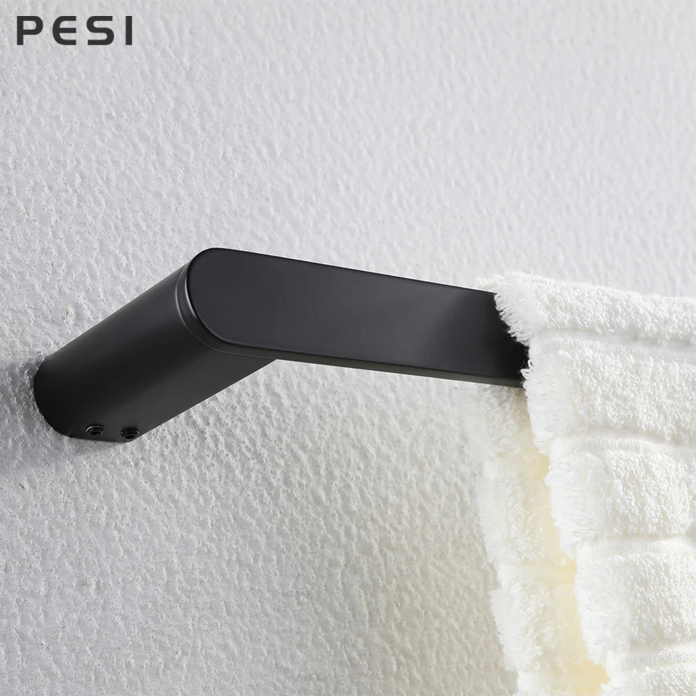 Bathroom Hardware Set Black Robe Hook Towel Rail Bar Rack Bar Shelf Tissue Paper Holder Toothbrush Holder Bathroom Accessories.