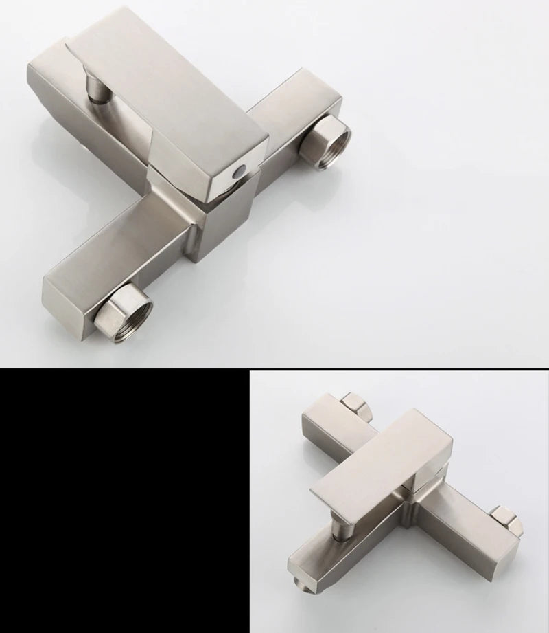 Bathroom Stainless Steel Basin Faucet Mixer Tap Bathtub Faucet Wall Hanging Hot and Cold Water Faucet Bathroom Accessories