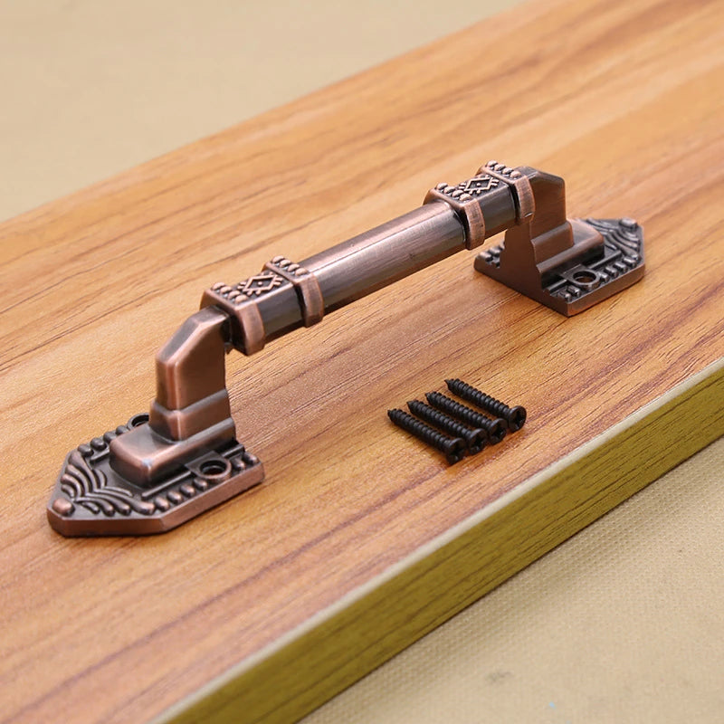 High Quality Decorative Furniture Wood Barn Door Handle Antique Imitate Copper Aluminum Alloy European Drawer Flush Handles